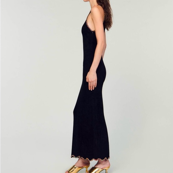 Sandro Embellished Colorful Beaded Halter Dress - Picture 5 of 7